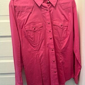 Wrangler Pink Casual Button Down Shirt Long Sleeve